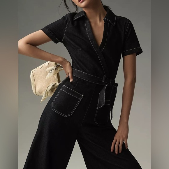Anthropologie The Colette Wrap Jumpsuit by Maeve: Denim Edition - Picture 4 of 5